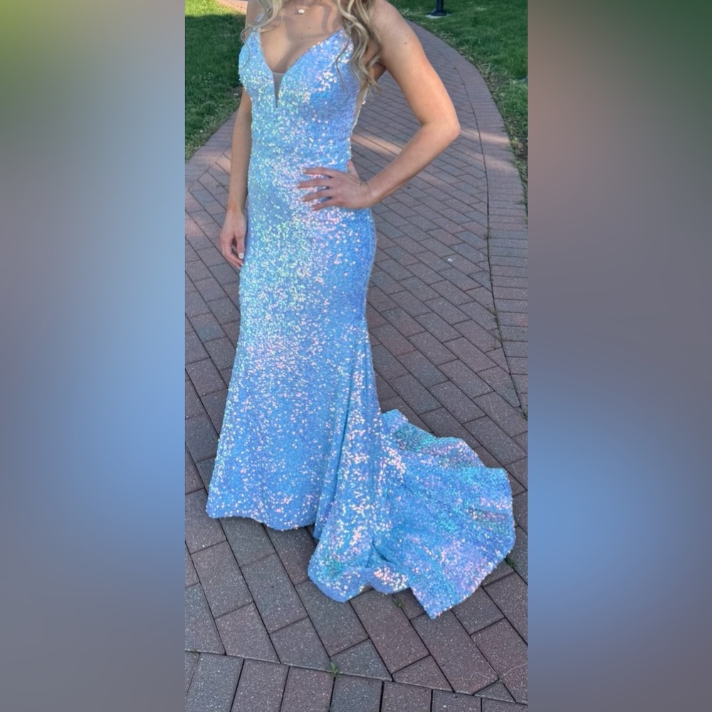 Sparkling Blue Sequin Prom/Pageant Dress